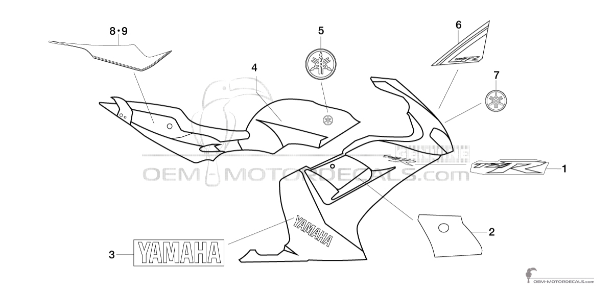 Pegatinas para Yamaha TZR50 2010 - Negro • Yamaha Pegatinas OEM Pegatinas para Yamaha TZR50 2010 - Negro • Yamaha Pegatinas OEM
