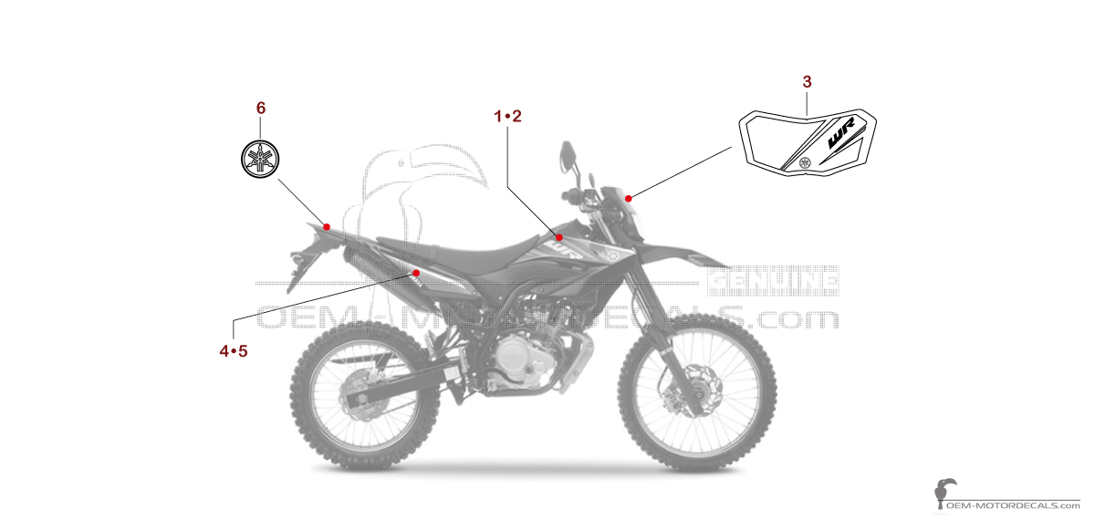 Stickers voor Yamaha WR125R 2009 - Zwart • Yamaha OEM Stickers Stickers voor Yamaha WR125R 2009 - Zwart • Yamaha OEM Stickers