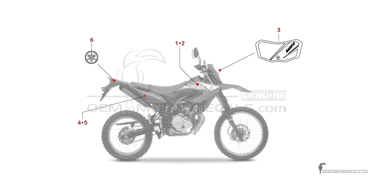 Aufkleber für Yamaha WR125R 2010 - Blau • Yamaha OEM-Aufkleber Aufkleber für Yamaha WR125R 2010 - Blau • Yamaha OEM-Aufkleber