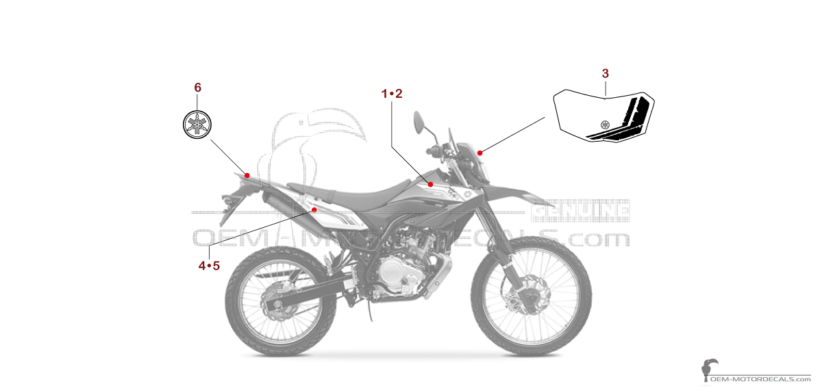 Autocollants pour Yamaha WR125R 2011 - Bleu • Yamaha Autocollants OEM