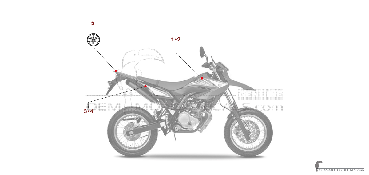 Autocollants pour Yamaha WR125X 2009 - Bleu • Yamaha Autocollants OEM Autocollants pour Yamaha WR125X 2009 - Bleu • Yamaha Autocollants OEM