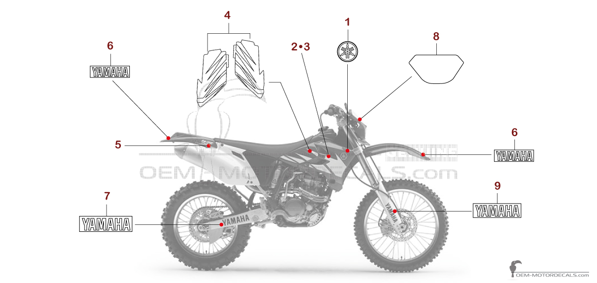 Decals for Yamaha WR250F 2005 - Blue • Yamaha OEM Decals Decals for Yamaha WR250F 2005 - Blue • Yamaha OEM Decals