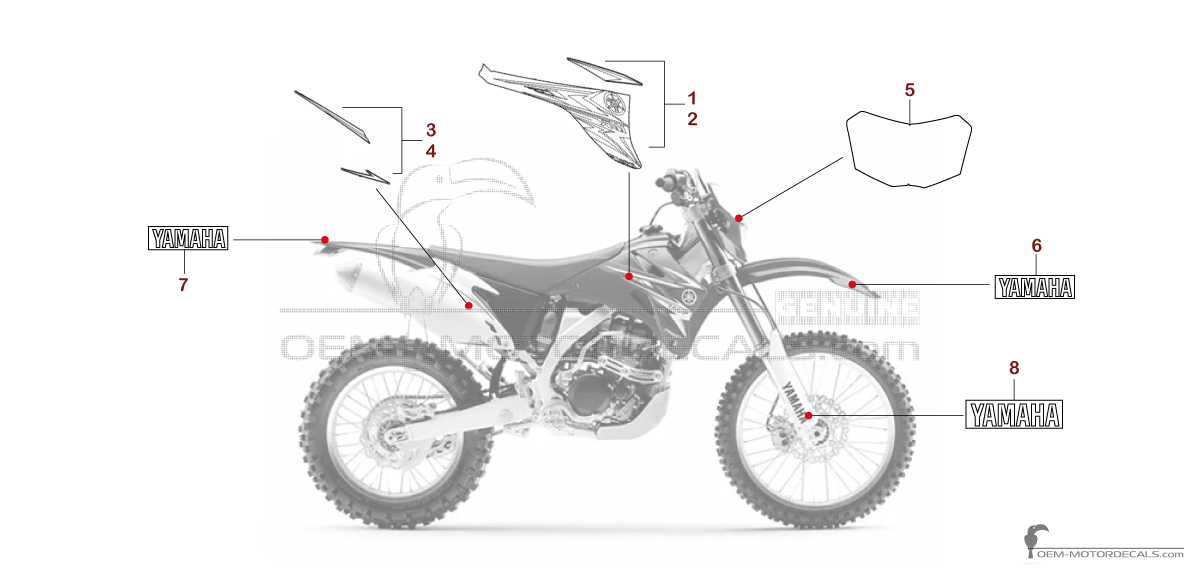 Decals for Yamaha WR250F 2009 - Blue • Yamaha OEM Decals