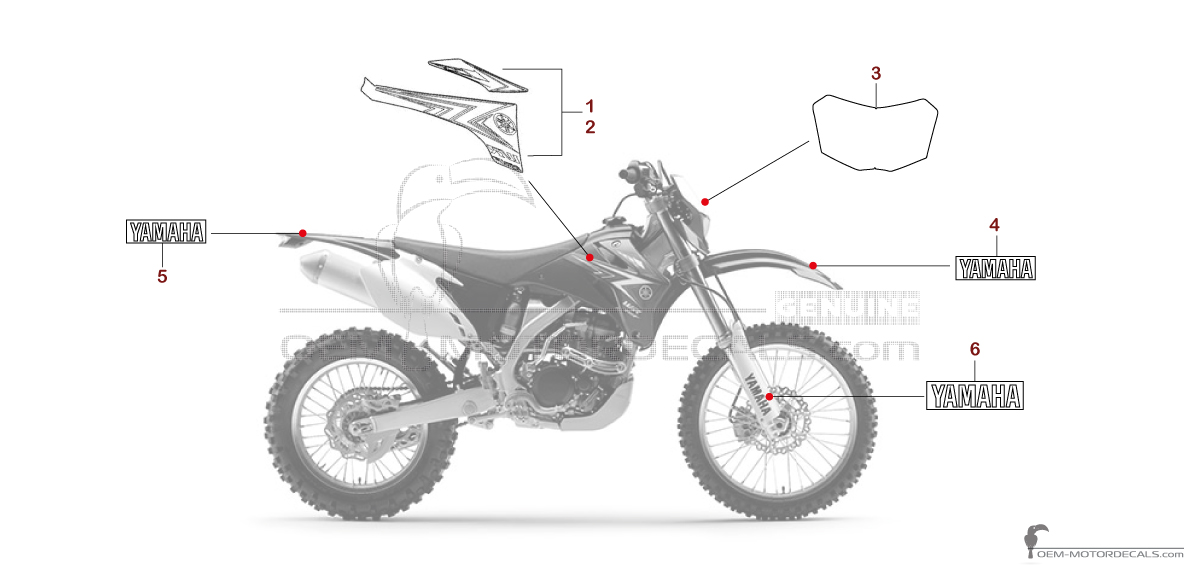 Decals for Yamaha WR250F 2010 - Blue • Yamaha OEM Decals