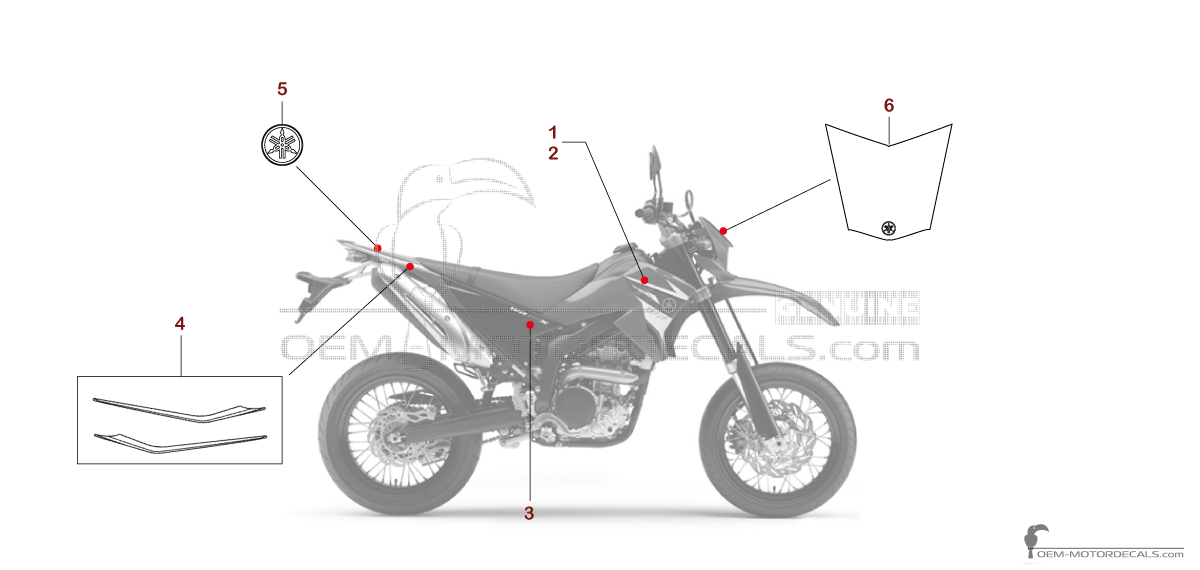 Stickers voor Yamaha WR250X 2008 - Blauw • Yamaha OEM Stickers Stickers voor Yamaha WR250X 2008 - Blauw • Yamaha OEM Stickers