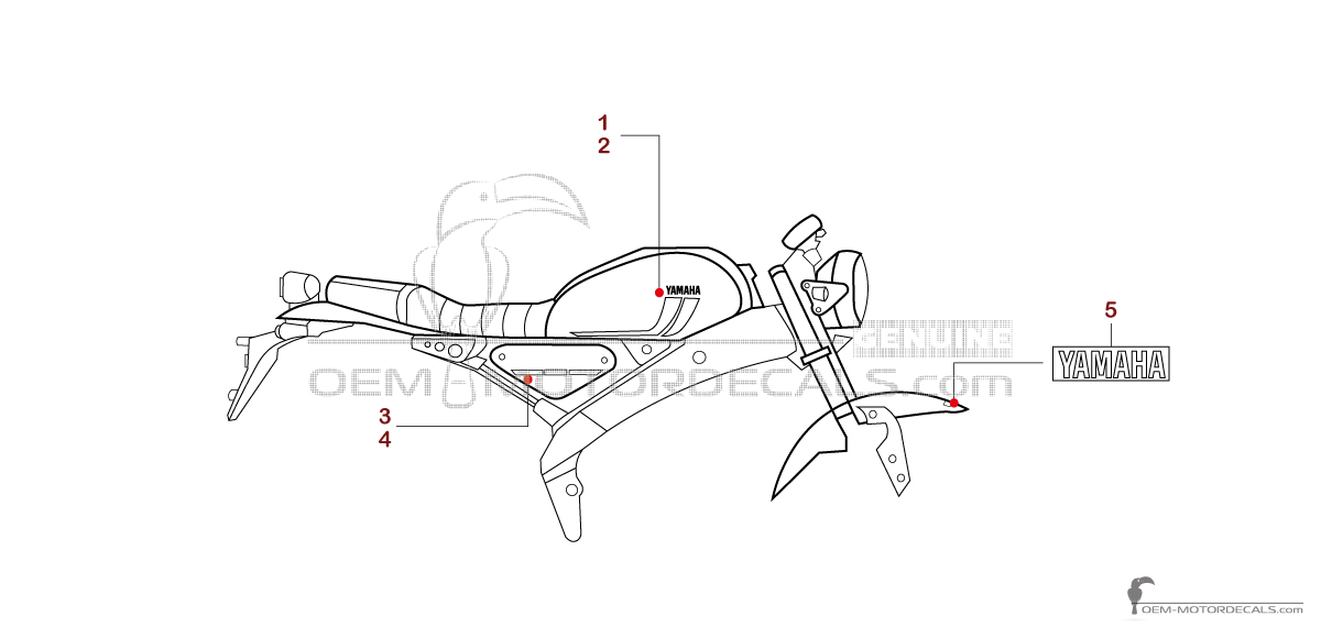 Pegatinas para Yamaha XSR125 2023 - Blanco • Yamaha Pegatinas OEM Pegatinas para Yamaha XSR125 2023 - Blanco • Yamaha Pegatinas OEM
