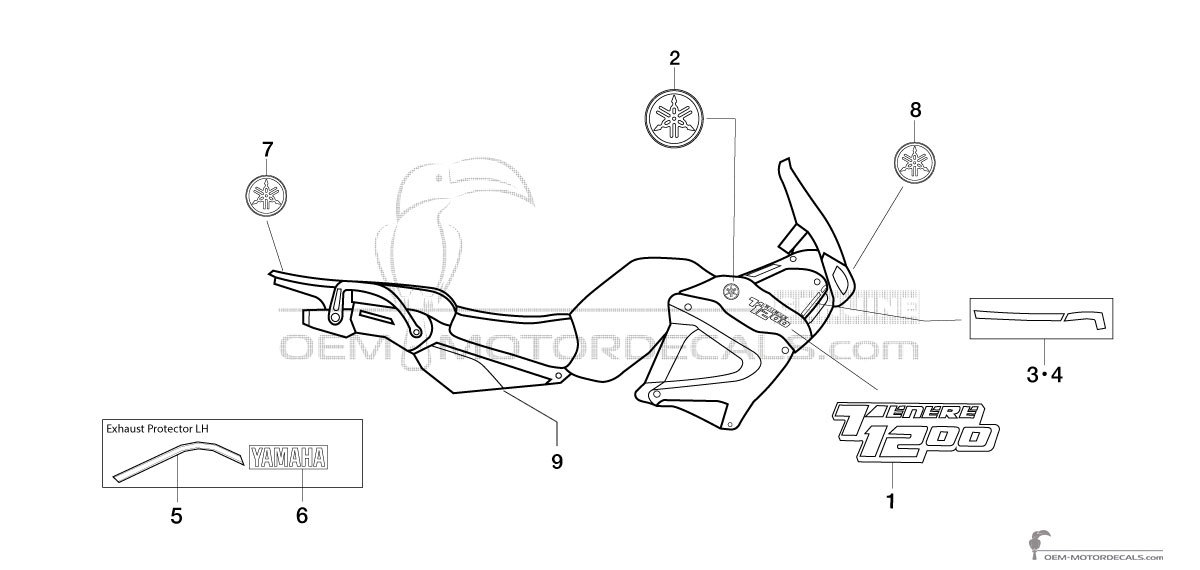 Naklejki do Yamaha XT1200Z SUPER TENERE 2019 - Czarny • Yamaha Naklejki OEM Naklejki do Yamaha XT1200Z SUPER TENERE 2019 - Czarny • Yamaha Naklejki OEM