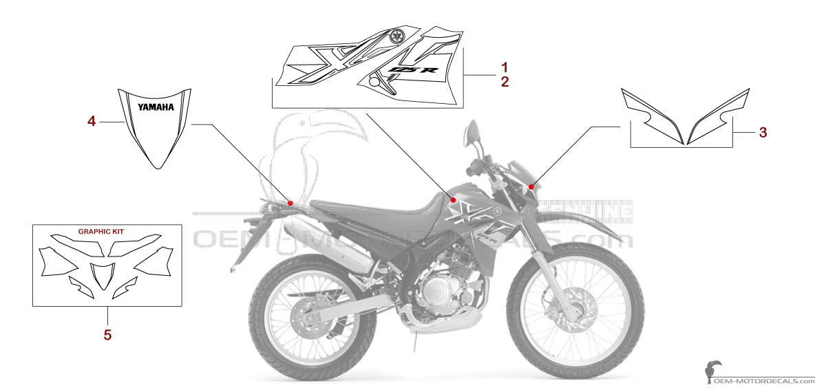 Naklejki do Yamaha XT125R 2007 - Niebieski • Yamaha Naklejki OEM Naklejki do Yamaha XT125R 2007 - Niebieski • Yamaha Naklejki OEM