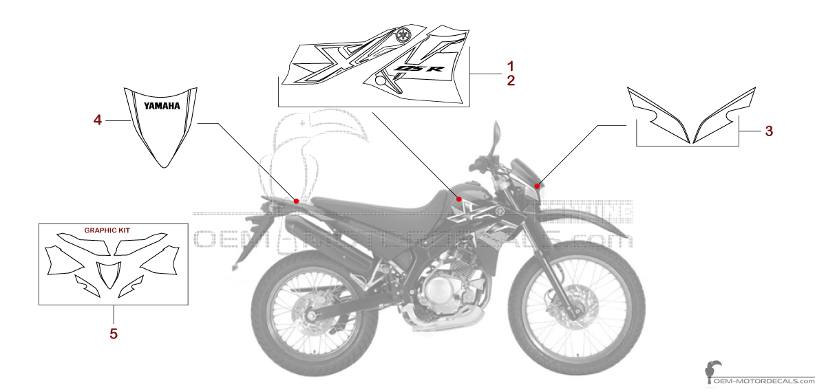 Aufkleber für Yamaha XT125R 2008 - Schwarz • Yamaha OEM-Aufkleber Aufkleber für Yamaha XT125R 2008 - Schwarz • Yamaha OEM-Aufkleber