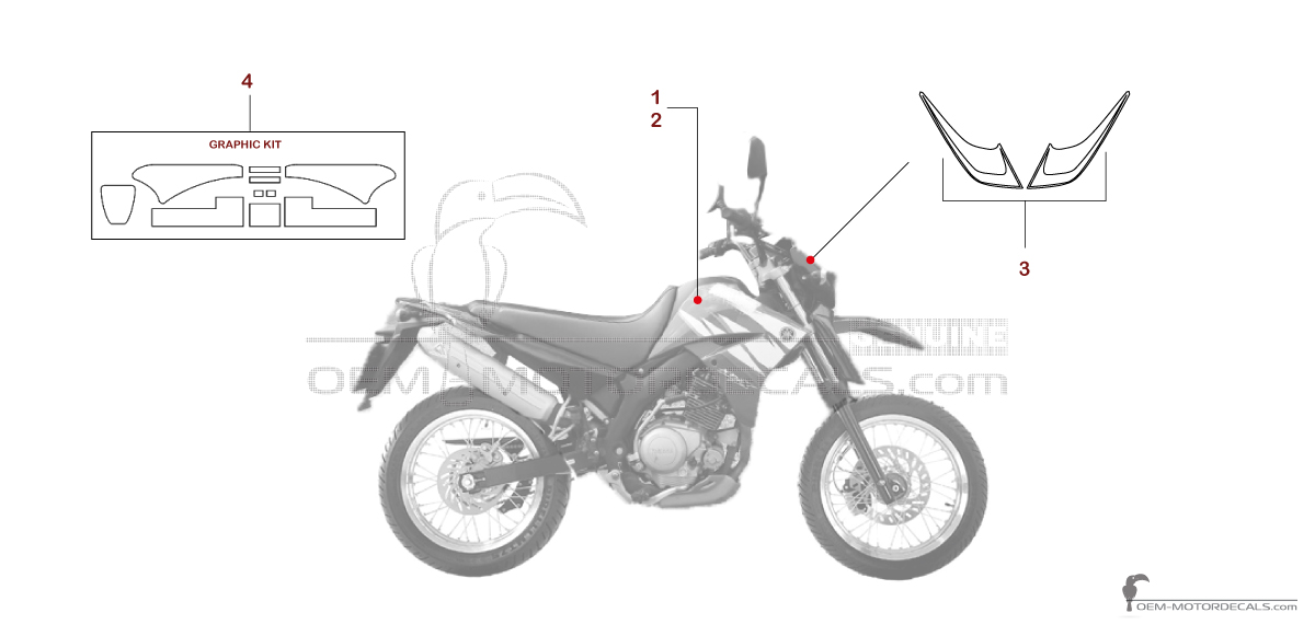 Stickers voor Yamaha XT125X 2006 - Blauw • Yamaha OEM Stickers
