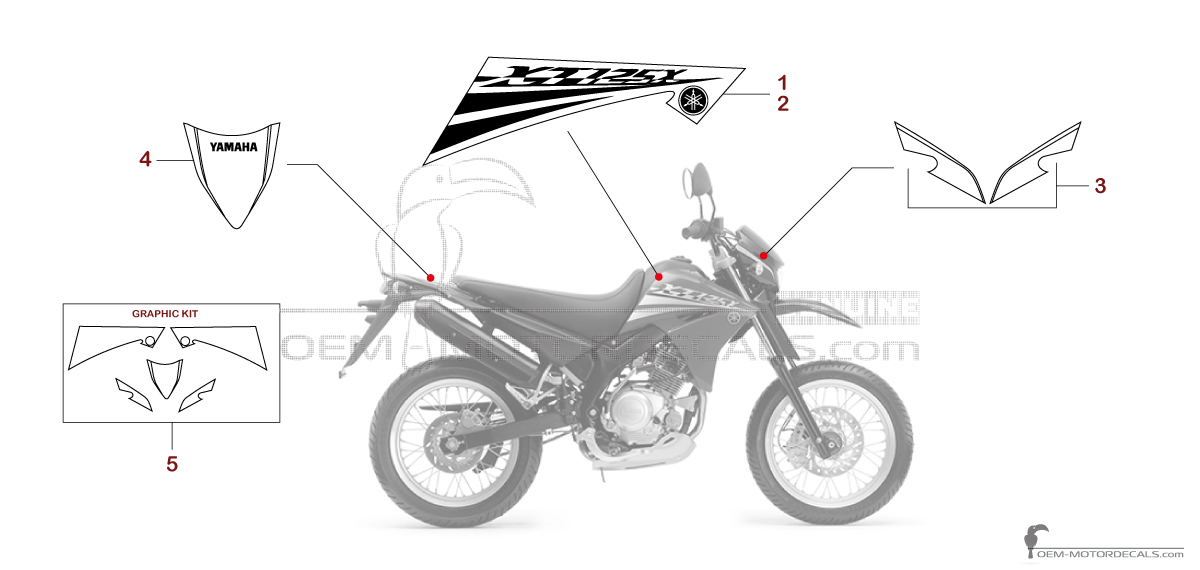 Decals for Yamaha XT125X 2007 - Blue • Yamaha OEM Decals