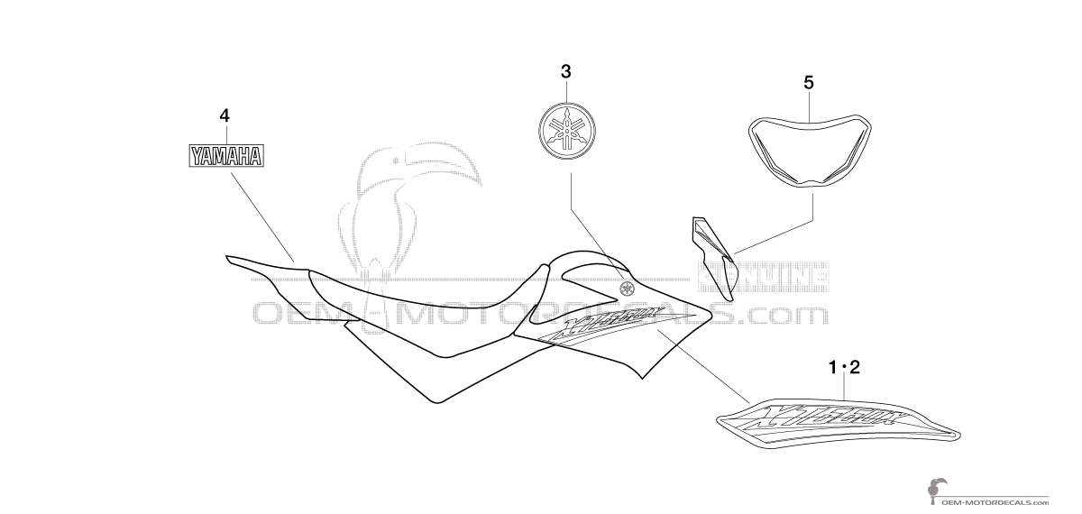 Decals for Yamaha XT660X 2007 - Orange • Yamaha OEM Decals