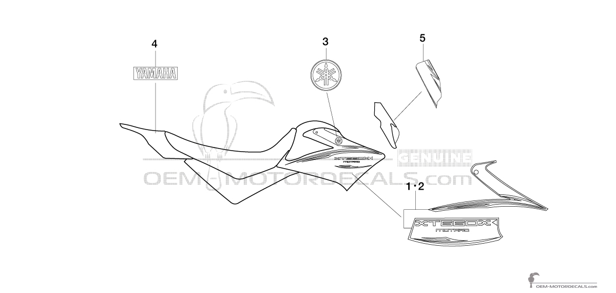 Adesivi per Yamaha XT660X 2010 - Bianco • Yamaha Adesivi OEM