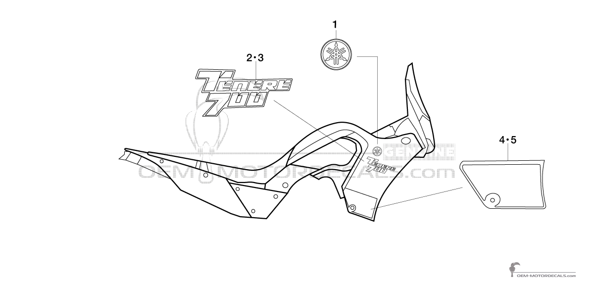 Pegatinas para Yamaha XTZ690 TENERE 700 2021 - Gris • Yamaha Pegatinas OEM