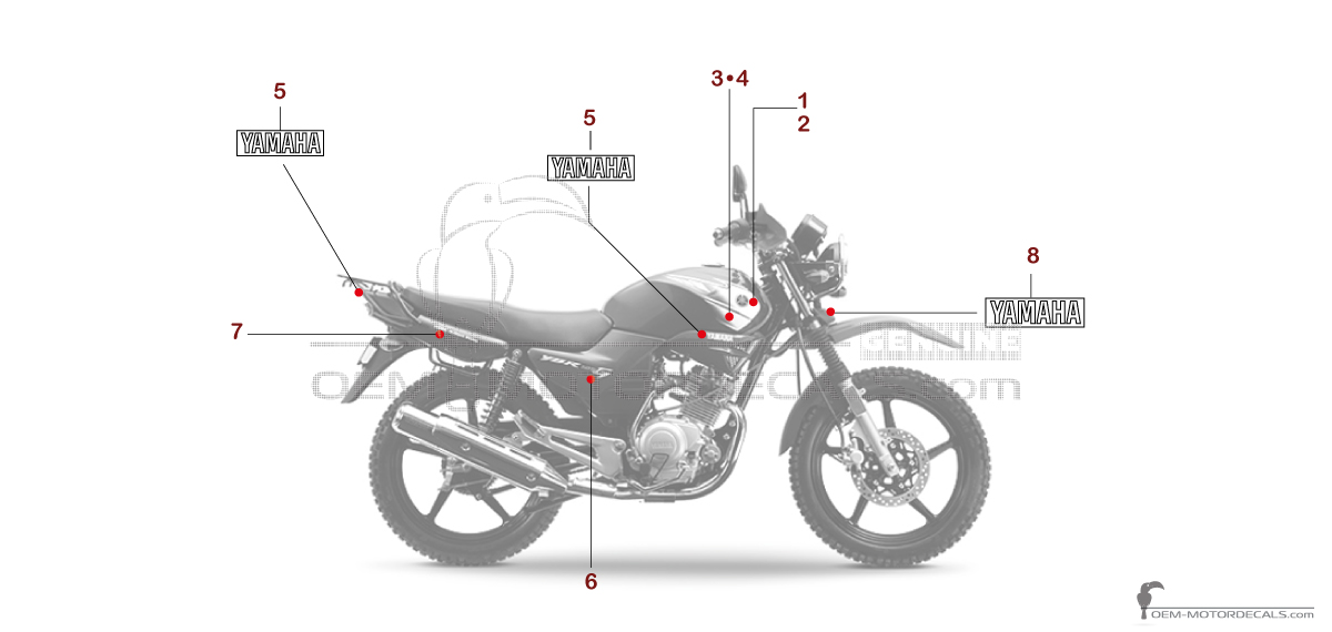 Pegatinas para Yamaha YBR125G 2018 - Azul • Yamaha Pegatinas OEM Pegatinas para Yamaha YBR125G 2018 - Azul • Yamaha Pegatinas OEM