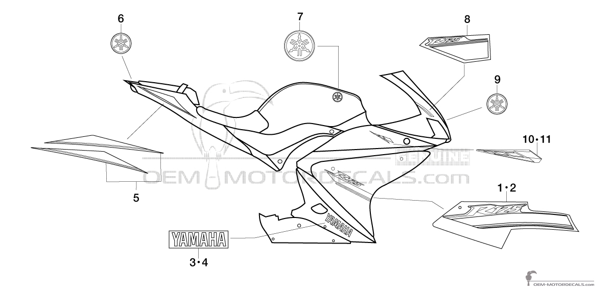 Aufkleber für Yamaha YZF R125 2013 - Blau • Yamaha OEM-Aufkleber Aufkleber für Yamaha YZF R125 2013 - Blau • Yamaha OEM-Aufkleber
