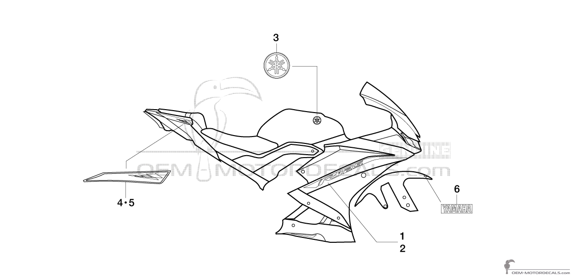 Naklejki do Yamaha YZF R125 2020 - Niebieski • Yamaha Naklejki OEM